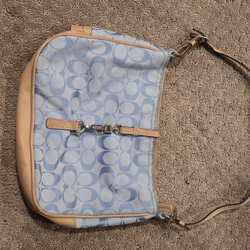 Blue Coach Shoulder Bag